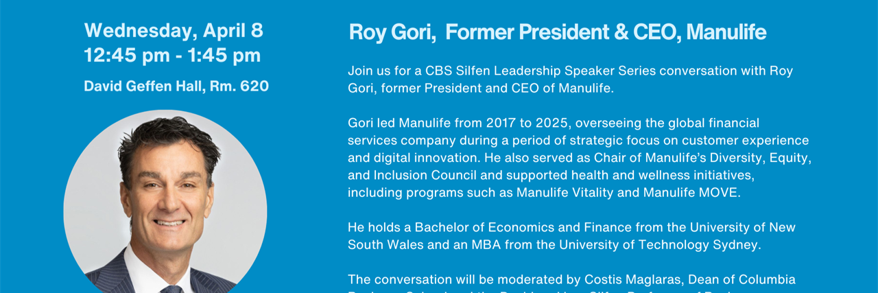 A Conversation with Roy Gori, Former President & CEO, Manulife image