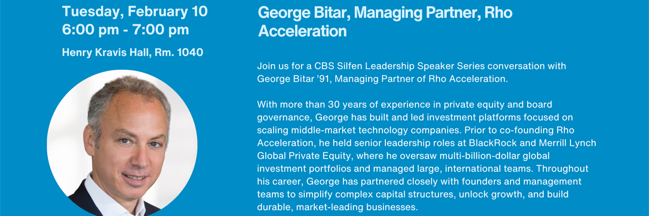 A Conversation with George Bitar '91, Managing Partner, Rho Acceleration (PPIL) image