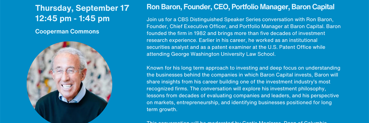 A Conversation with Ron Baron, Founder, CEO, and Portfolio Manager, Baron Capital  image
