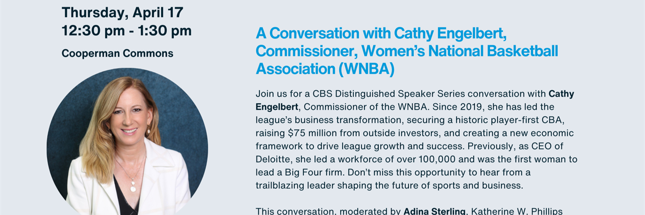 A Conversation with Cathy Engelbert, Commissioner, WNBA image