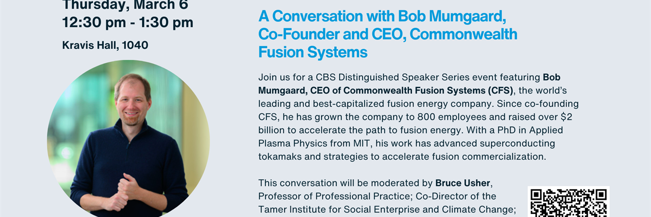 CBS Distinguished Speaker Series: A Conversation with Bob Mumgaard image