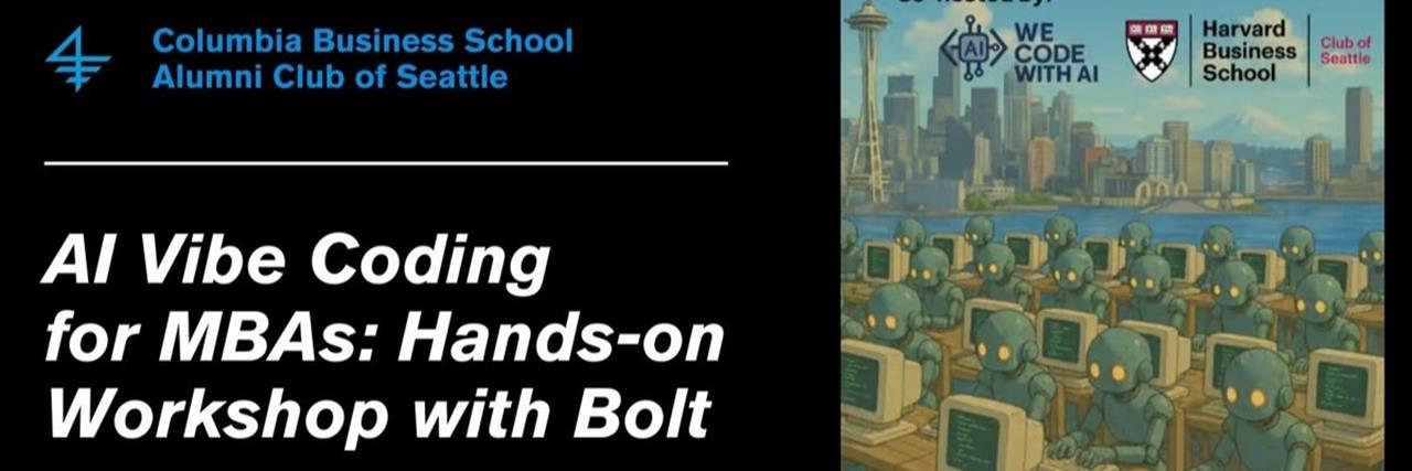 Seattle: AI Vibe Coding for MBAs - Hands-on Workshop with Bolt image