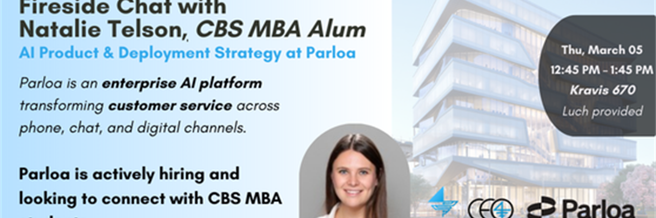 Fireside chat with CBS alum Natalie Telson, AI Product & Deployment Strategy @ Parloa image