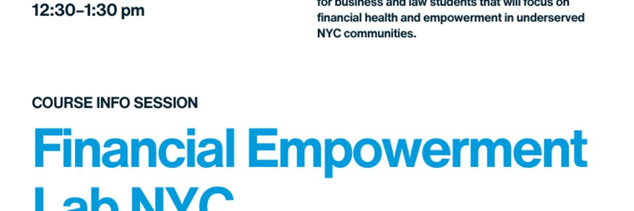Course Info Session, B8234: Financial Empowerment Lab NYC image