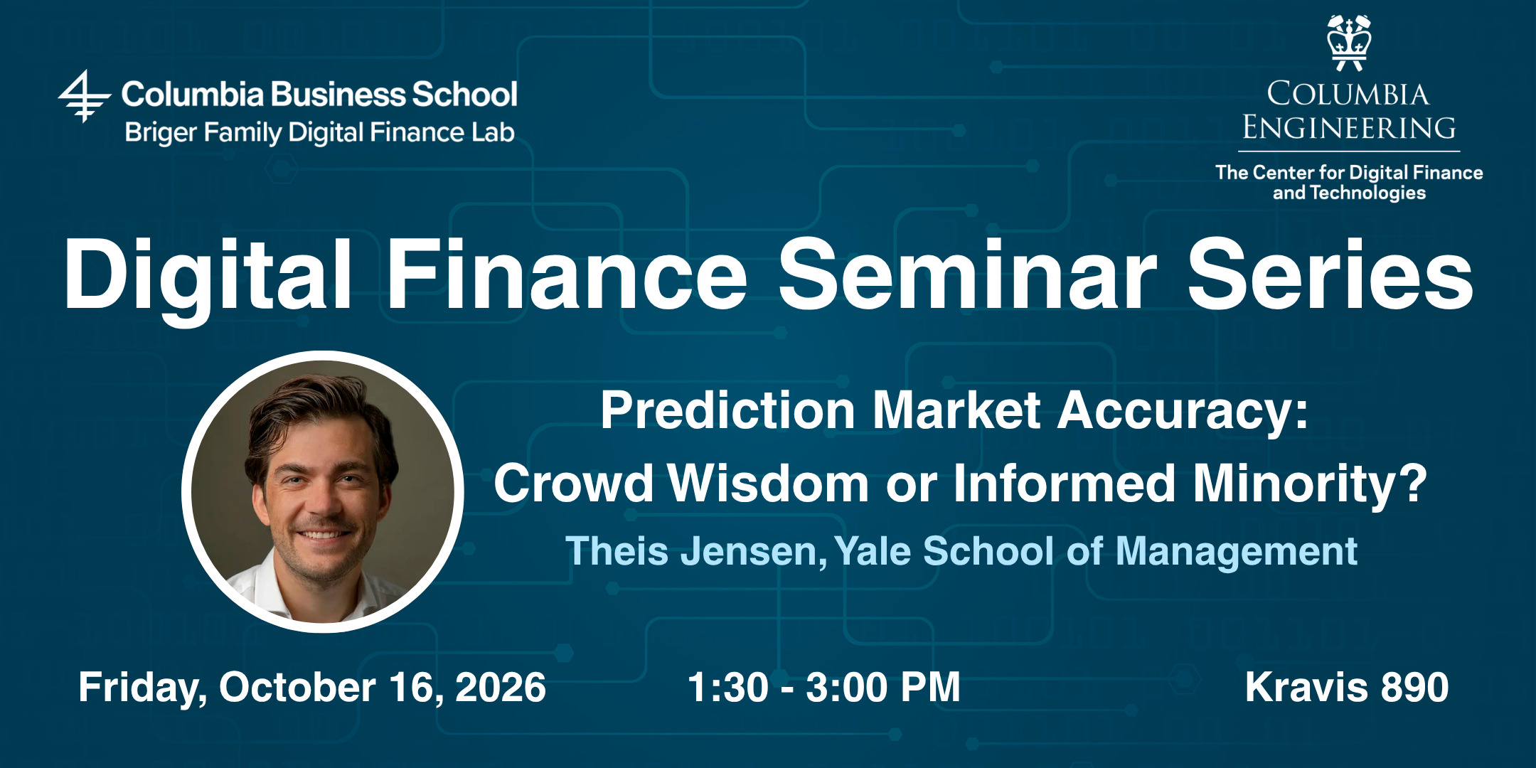 Digital Finance Seminar Series  - Theis Jensen Photo Image