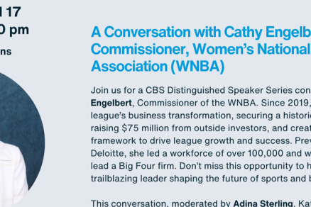 A Conversation with Cathy Engelbert, Commissioner, WNBA image