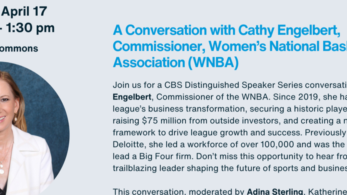 A Conversation with Cathy Engelbert, Commissioner, WNBA image