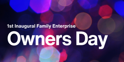 Tuesday, October 1, 2024 Inaugural Owners Day  The words Owners Day on a multicolored background