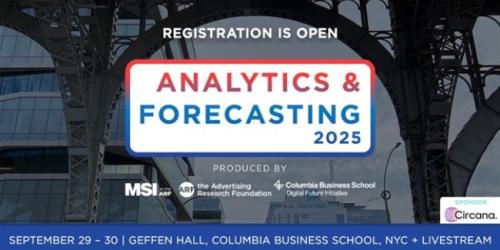 Monday, September 29, 2025 Analytics & Forecasting 2025 Analytics and Forecasting 2025 event