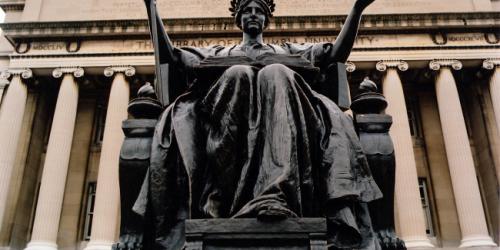 Friday, February 6, 2026 Market Power in Transition: Antitrust in the Age of Digital and AI-Driven Markets Alma Mater outside the Low Library at Columbia University. Photo by Eileen Barroso.