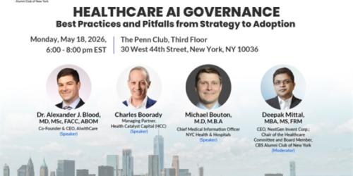 Monday, May 18, 2026 Healthcare AI Governance: Best Practices and Pitfalls from Strategy to Adoption AI Healthcare Governance Image