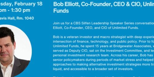 Wednesday, February 18, 2026 Silfen: A Conversation with Bob Elliott, Co-Founder, CEO, & CIO, Unlimited Funds Silfen: A Conversation with Bob Elliott, Co-Founder, CEO, & CIO, Unlimited Funds image