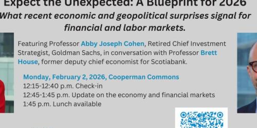 Monday, February 2, 2026 Expect the Unexpected: A Blueprint for 2026: What economic and geopolitical surprises signal for the financial and labor markets. Expect the Unexpected: A Blueprint for 2026: What economic and geopolitical surprises signal for the financial and labor markets. image