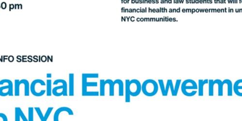 Monday, October 21, 2024 Course Info Session, B8234: Financial Empowerment Lab NYC Course Info Session, B8234: Financial Empowerment Lab NYC image