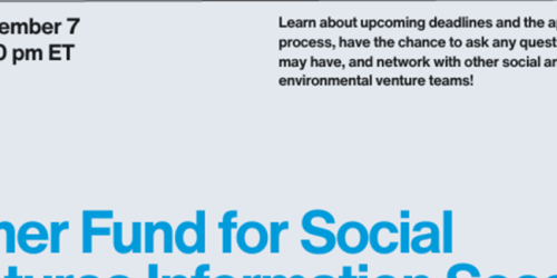 Thursday, September 7, 2023 Tamer Fund for Social Ventures Information Session Tamer Fund for Social Ventures Information Session image