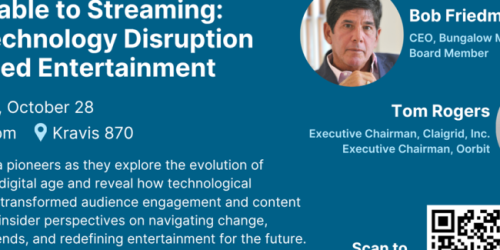 Tuesday, October 28, 2025 Content & Technology Convergence: "From Cable to Streaming: How Technology Disruption Reshaped Entertainment" Content & Technology Convergence: "From Cable to Streaming: How Technology Disruption Reshaped Entertainment" image