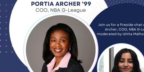 Tuesday, March 26, 2024 Disrupting Sports: A Conversation with Portia Archer '99, COO of NBA G-League Disrupting Sports: A Conversation with Portia Archer '99, COO of NBA G-League image
