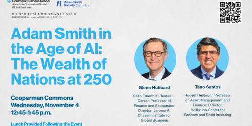Wednesday, November 4, 2026 Adam Smith in the Age of AI: The Wealth of Nations at 250 Adam Smith in the Age of AI: The Wealth of Nations at 250
