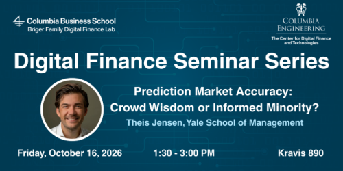 Friday, October 16, 2026 Digital Finance Seminar Series  - Theis Jensen Digital Finance Seminar Series  - Theis Jensen Photo Image